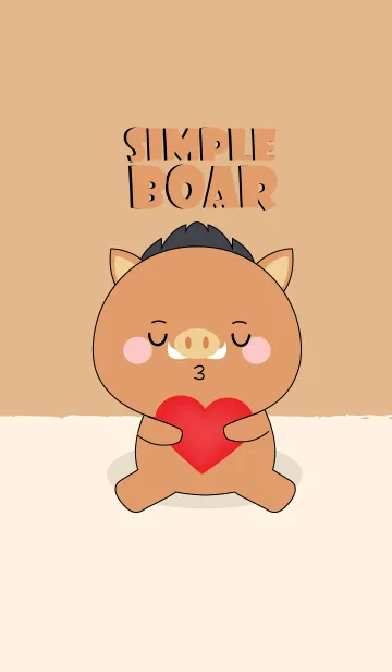 [LINE着せ替え] Simple Love Cute Boar (jp)の画像1