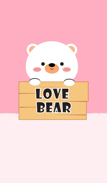 [LINE着せ替え] Simple Love White Bear Theme V.2 (jp)の画像1