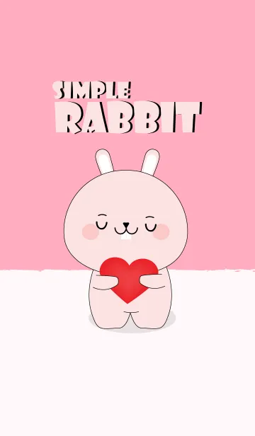 [LINE着せ替え] Simple Love Cute Pink Rabbit (jp)の画像1