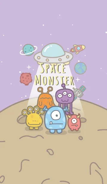 [LINE着せ替え] Space Monster #purple JPの画像1