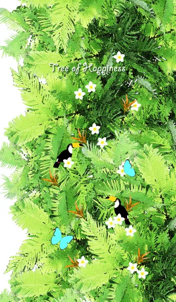 [LINE着せ替え] Tree of Happiness -Tucan and Morpho-の画像1