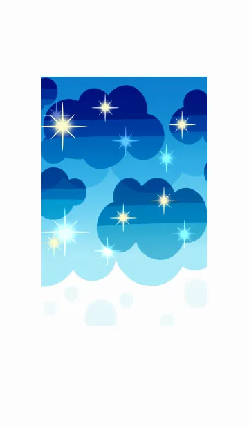 [LINE着せ替え] キラキラ夜空と雲の画像1