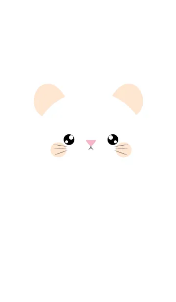 [LINE着せ替え] Simple Face White Mouse Theme (jp)の画像1