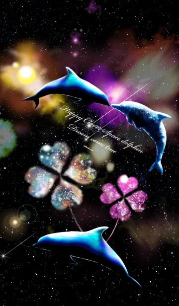 [LINE着せ替え] 恋愛運♥第三章Happy Clover Space Dolphinの画像1