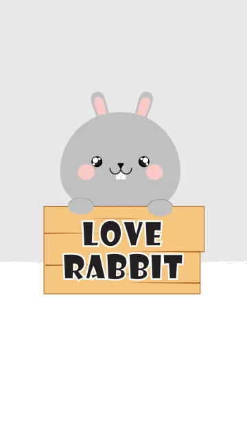 [LINE着せ替え] Simple Love Gray Rabbit Theme V.2 (jp)の画像1