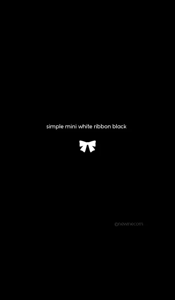 [LINE着せ替え] シンプル ミニ ホワイト リボン ブラックの画像1