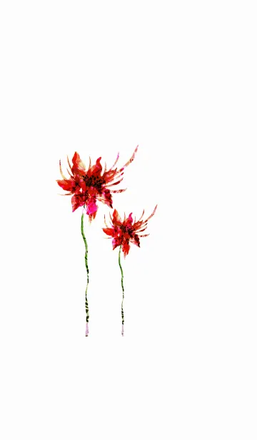 [LINE着せ替え] 水彩のシックな赤い花の画像1