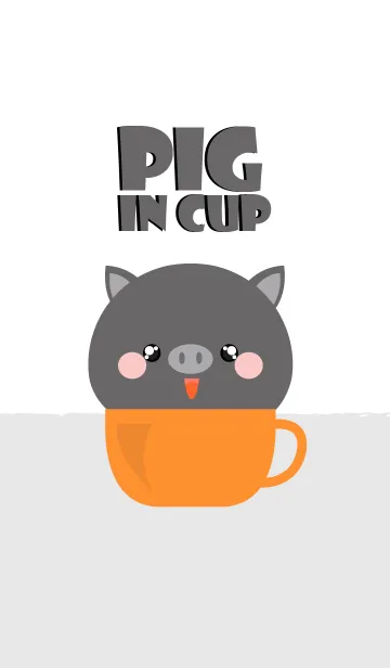[LINE着せ替え] Black Pig in Cup Theme (jp)の画像1