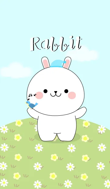 [LINE着せ替え] Love Cute White Rabbit (jp)の画像1