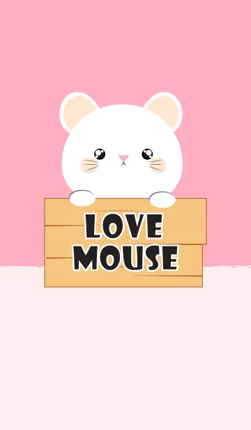 [LINE着せ替え] Simple Love White Mouse Theme V.2 (jp)の画像1