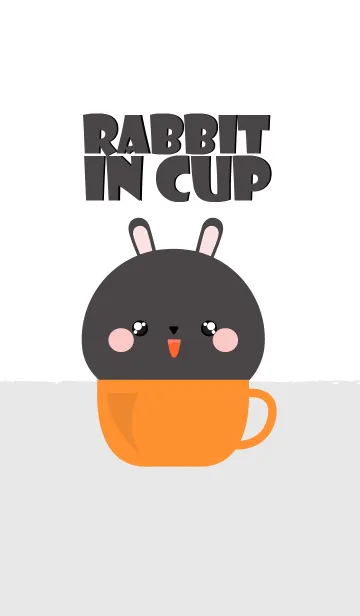 [LINE着せ替え] Black Rabbit in Cup Theme (jp)の画像1