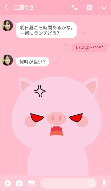 [LINE着せ替え] Angry Cute Pig Face Theme (jp)の画像3