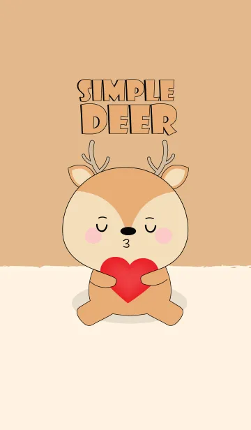 [LINE着せ替え] Simple Love Cute Deer (jp)の画像1