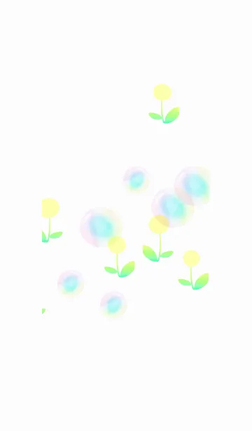 [LINE着せ替え] シャボン玉と可愛い花の画像1