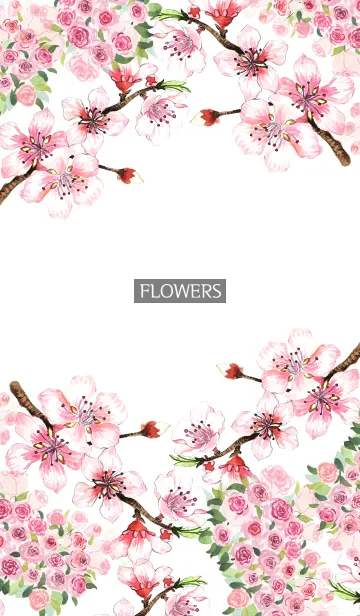 [LINE着せ替え] water color flowers_661の画像1