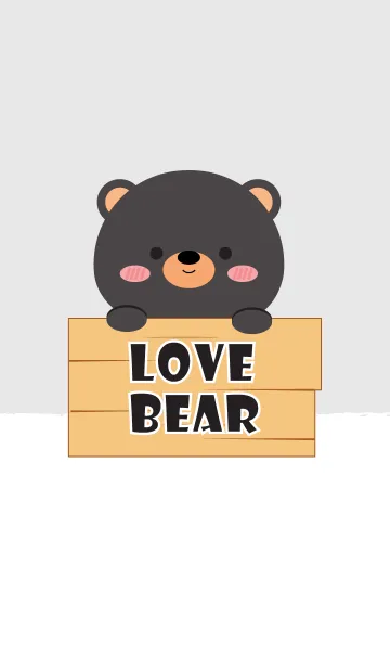 [LINE着せ替え] Simple Love Black Bear Theme V.2 (jp)の画像1