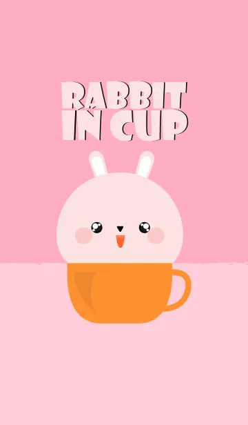 [LINE着せ替え] Pink Rabbit in Cup Theme (jp)の画像1