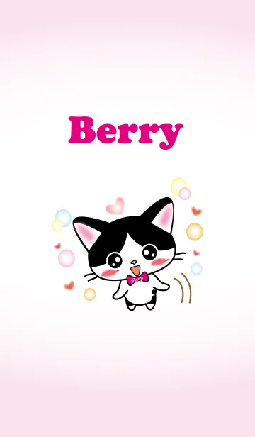 [LINE着せ替え] 白黒はちわれ猫 Berryちゃんの画像1