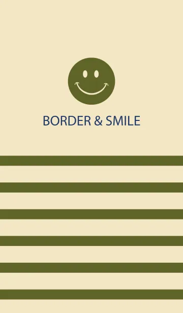 [LINE着せ替え] BORDER ＆ SMILE -OLIVE 2-の画像1