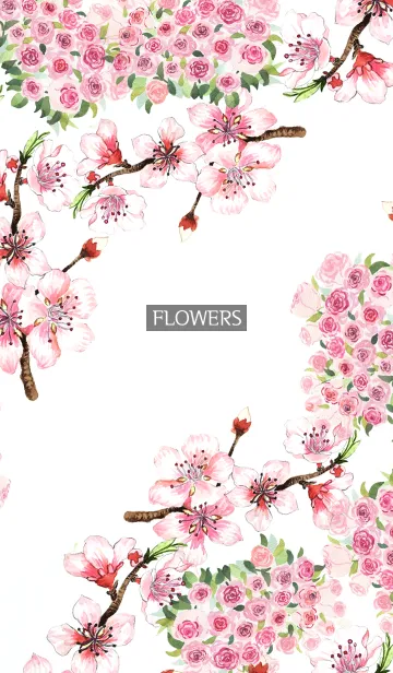 [LINE着せ替え] water color flowers_664の画像1