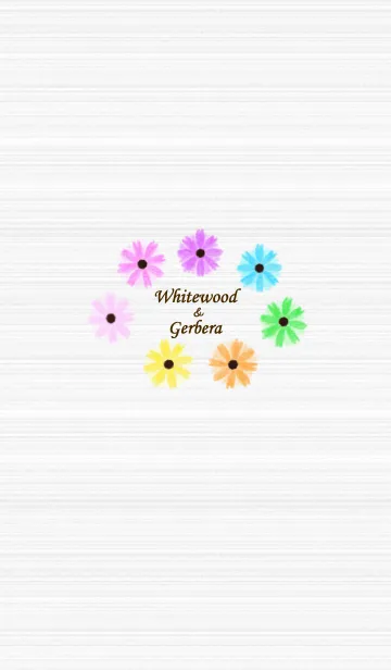 [LINE着せ替え] Whitewood＆Colorful Gerberaの画像1