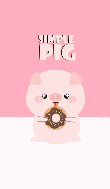 [LINE着せ替え] Simple Cute Pig Theme Ver2 (jp)の画像1