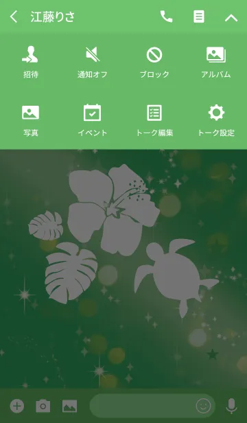 [LINE着せ替え] グリーン 緑 / シンプルなハワイの画像4