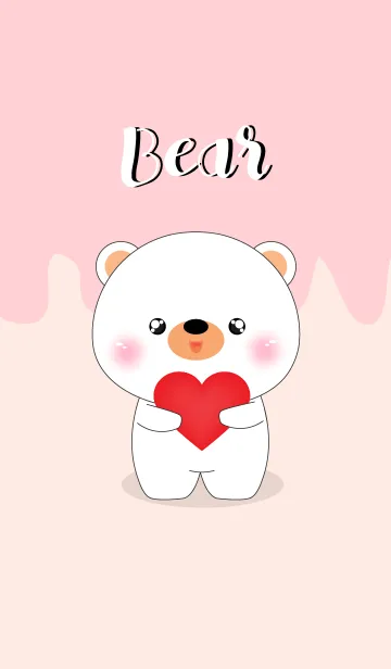 [LINE着せ替え] Love Love White Bear (jp)の画像1
