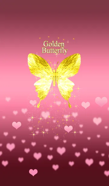 [LINE着せ替え] キラキラ♪黄金の蝶#47 ハートの画像1