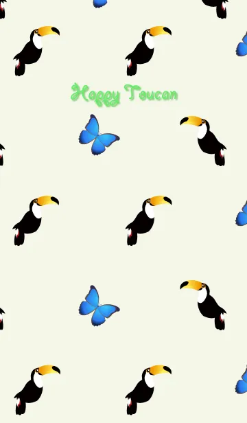 [LINE着せ替え] Happy Toucan -オオハシ and モルフォ蝶-の画像1