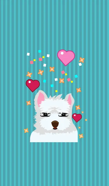 [LINE着せ替え] White Terrier so cute_ LOVELYの画像1