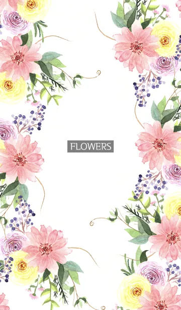 [LINE着せ替え] water color flowers_670の画像1