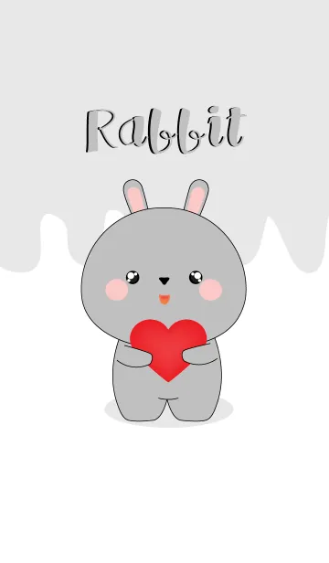 [LINE着せ替え] Love Love Cute Gray Rabbit (jp)の画像1