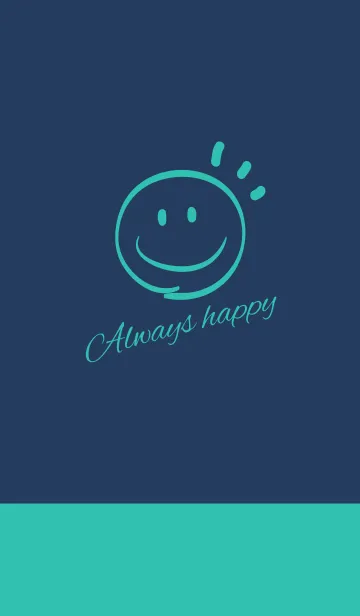 [LINE着せ替え] Always happy -NAVY+MINT 2-の画像1