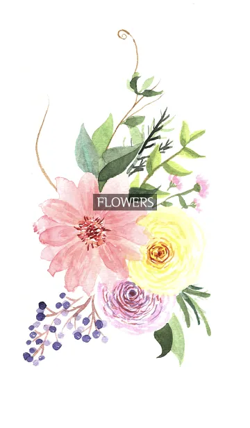 [LINE着せ替え] water color flowers_668の画像1