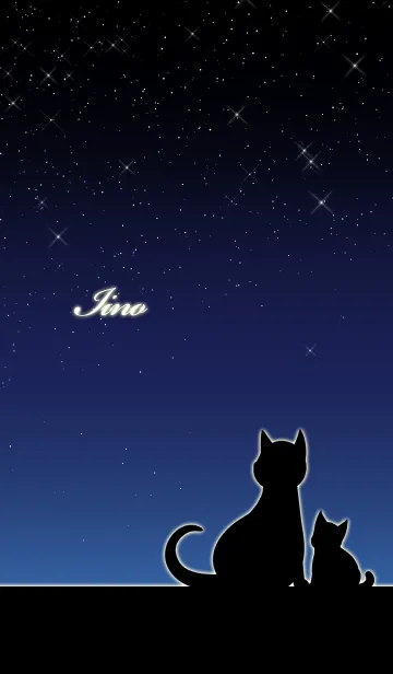 [LINE着せ替え] いいの★猫の親子と夜空の画像1
