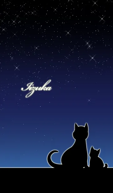 [LINE着せ替え] いいづか★猫の親子と夜空の画像1