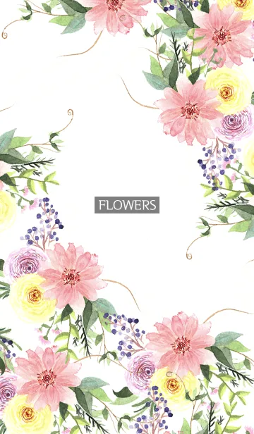 [LINE着せ替え] water color flowers_671の画像1