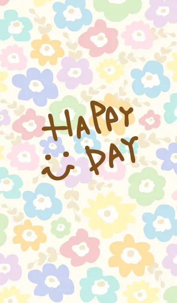 [LINE着せ替え] スマイル-北欧風お花6-の画像1