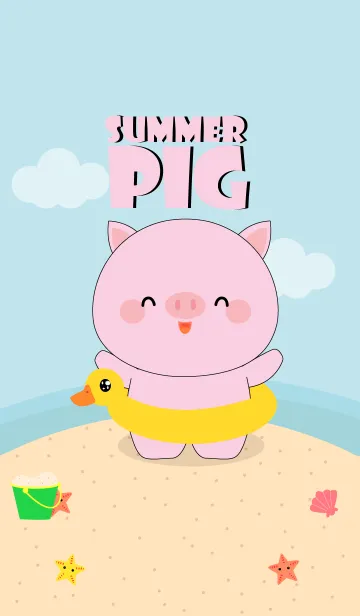 [LINE着せ替え] Summer Cute Pig (jp)の画像1