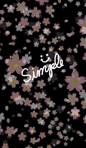 [LINE着せ替え] スマイル桜-黒背景26-の画像1