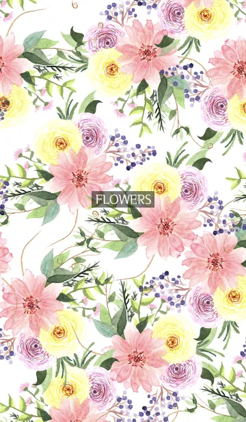 [LINE着せ替え] water color flowers_673の画像1