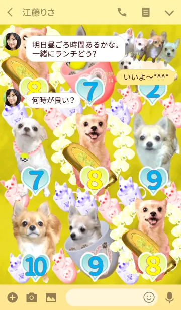 [LINE着せ替え] 金運UP⭐(^o^)/ゴールド犬❤チワワ＆ヨーキーの画像3