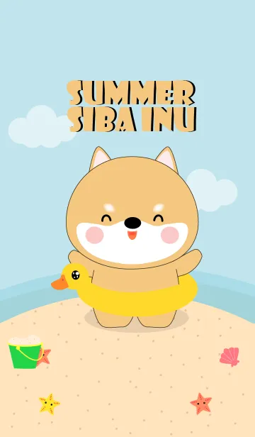 [LINE着せ替え] Summer Shiba Inu Dog Theme (jp)の画像1