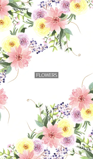 [LINE着せ替え] water color flowers_672の画像1