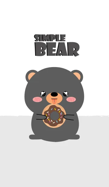 [LINE着せ替え] Simple Cute Black Bear Theme Ver2 (jp)の画像1