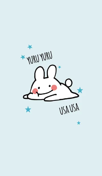 [LINE着せ替え] ブルー 青 / ゆるゆるウサギの画像1