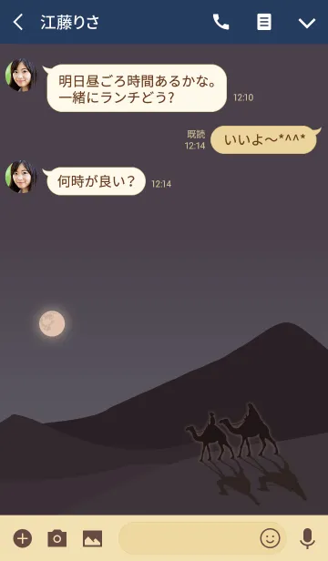 [LINE着せ替え] 砂漠の月 + ネイビー02の画像3