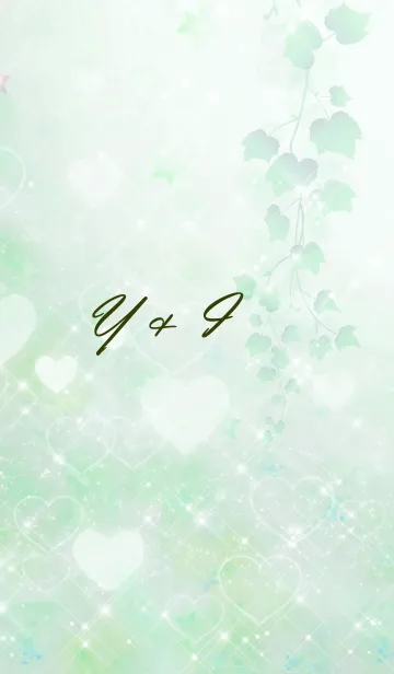 [LINE着せ替え] Y ＆ I ♥LOVE♥恋愛運上昇♥緑の画像1