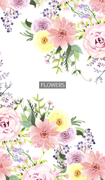 [LINE着せ替え] water color flowers_684の画像1